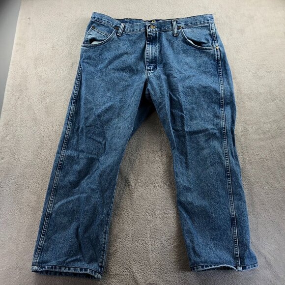 2 Wrangler Mens Jeans Size 38x30 Lot Of Two 47MWZ Blue Denim Straight Leg Casual - Picture 12 of 16